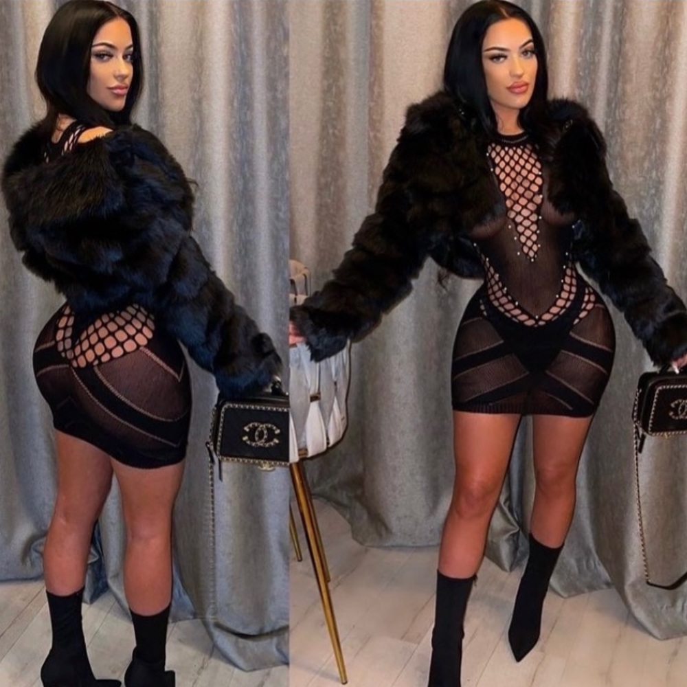 Fishnet pearl dress “JustSkinWardrobe”